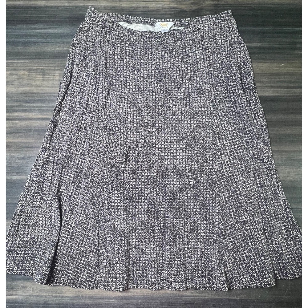 Talbots Black and White A-Line Skirt